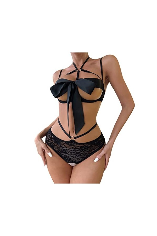 liaddkv Lenceria Extreme Sexy Lingerie New Luxury Sexs Noir Femme Sexy Jarretière Lingerie Sex Soutien-gorge et Culotte Ensem