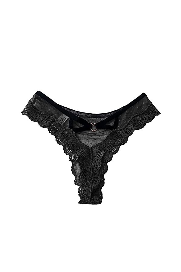 Tanga Femme Coton Basique String Ficelle Chic Femme Tanga Slips Couture sous-vêtements String Femme Sexy Chic Culotte Dentell