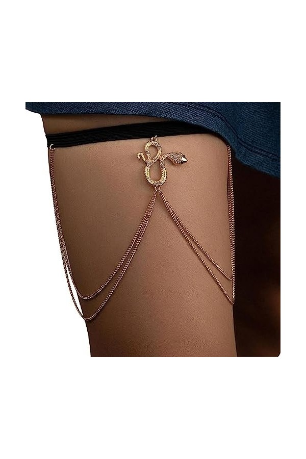 Chaîne Cuisse Serpent À Plusieurs Couches Chaîne Jambe Élastique Antidérapante Accessoires Jambe Boîte Nuit Bord Mer Dété po