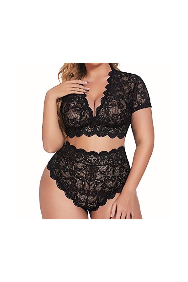Femme Vêtements De Nuit 2 Pièce Lingerie Sexy Ensemble Dentelle sous-Vetements Erotique Ensemble Soutien Gorge et String Sexy