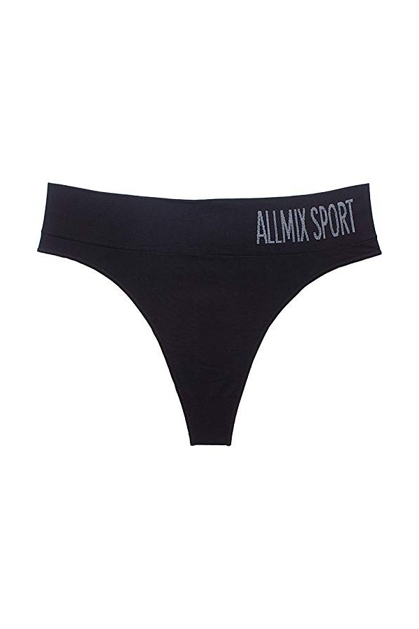 UOWEG Culotte Femmes rayées Sexy Sports Thong M-XL Taille sans Couture Minimaliste Bas Tenue Sexy Black, XL 