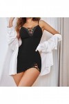 Lingerie Sexy Femme Grande Taille Brassière Femmes Sexy Chemise De Nuit Col en V Chemises Dentelle Vêtements De Nuit Full Sli
