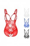 Lingerie Érotique Femmes Couleur Unie Halter Sexy Dentelle Serrée Grande Taille Perspective Sexy Ceinture Plus Taille Ouverte