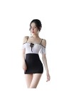 SINMIUANIME Lingerie sexy pour femme - Robes serrées - Pour secrétaire ou cosplay - noir - Taille Unique
