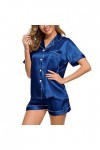 CUTeFiorino Ensemble de pyjamas sexy pour femme - Robe de nuit - Courte et sexy - Robe courte en dentelle, bleu, XXXL