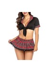 Costume décolière pour femme Cosplay Ensemble de lingerie dintérieur Babydoll Uniforme Scolaire Costume de Picardie Infirmi