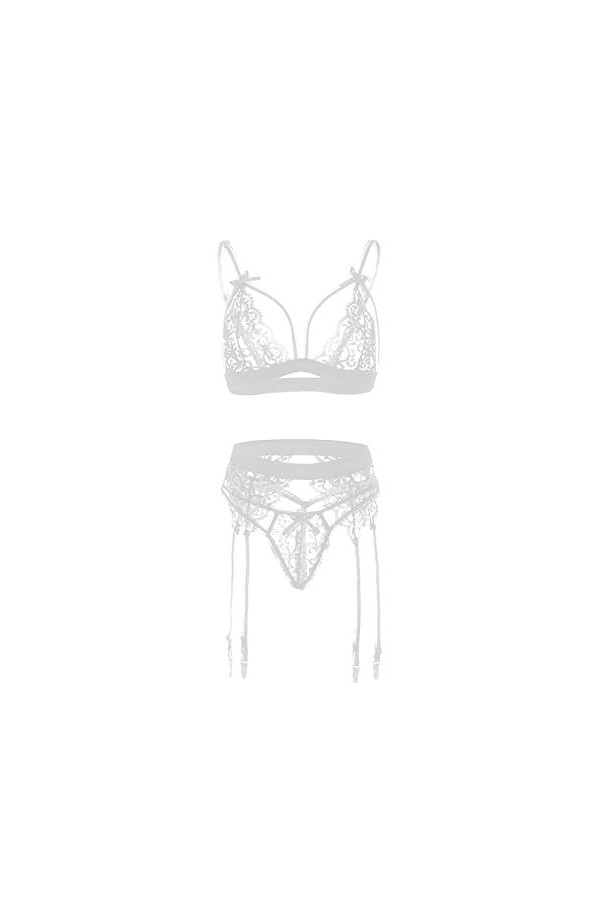 Ensemble Soutien Gorge et String Femme Dentelle Lingerie Sexy Ensemble Erotique sous-Vetements Sexy Vêtements De Nuit 2 Pièce