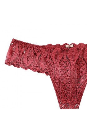 Briskorry String Femme Dentelle Slips Culottes Taille Basse Culottes Femme Culottes Coton pour Femme sous-Vêtement Nuisettes 