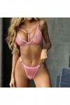 Briskorry Lingerie sexy pour femme - Deux pièces - Soutien-gorge de sport sexy avec string - Lingerie sexy pour femme