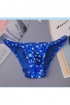 Sous-vêtement court sexy pour homme, impression standard, doux et artificiel, sous-vêtement pour homme, bleu, L