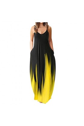 Feiboyy Robe dété décontractée à manches courtes et col rond pour femme - Robe décontractée - Robe bohème - Robe dété - Rob