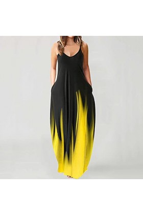 Feiboyy Robe dété décontractée à manches courtes et col rond pour femme - Robe décontractée - Robe bohème - Robe dété - Rob