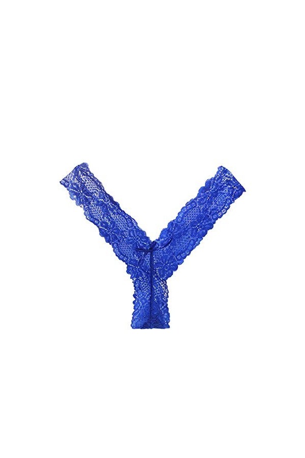 HELLORSOON Slip pour Femme Sexy Respirant en Soie Échancré String Ouvert Charmant Dentelle Coquine Body Lingerie sous-vêtemen