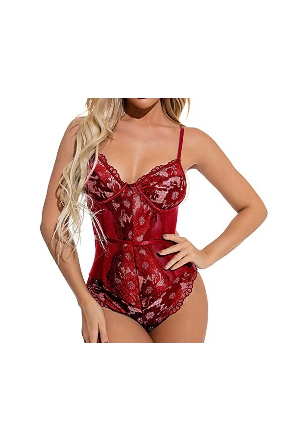 Sexy Nightclub Style Commerce Étranger Femme Européenne et Américaine Sexy Petite Sling Noir Dentelle Transparent Slim Pyjama