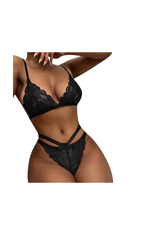 Zannycn Ensemble de lingerie sexy pour femme - Ensemble de lingerie érotique - Tenue de débroussailleuse - Ensemble de sous-v
