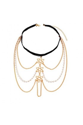 Chaîne Cuisse en Perles Multicouches Ceinture Antidérapante Harnais Dété Bord Mer Boîte Nuit Accessoires Jambe pour Femmes E