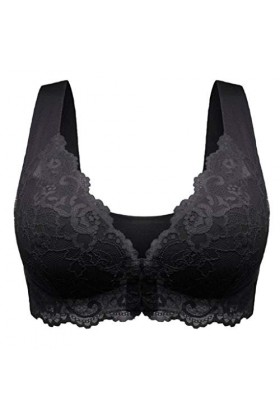 Lanière Lingerie Closure Sports Femmes Dentelle Respirant Revêtement Extra Élastique Soutien-gorge Avant Réglable Sous la Poi