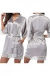 PANPANY Lady Lace Lingerie Costume de Nuit Pyjama Sexy Nightwear Satin Womens Lingerie Sexy Coquine Hot Grey, M 