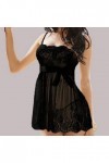 PANPANY Femmes Lingerie Bowknot Sleepwear sous-vêtements Dentelle Robe + G-String Lingeries Coquines Et Sexy Grande Taille B