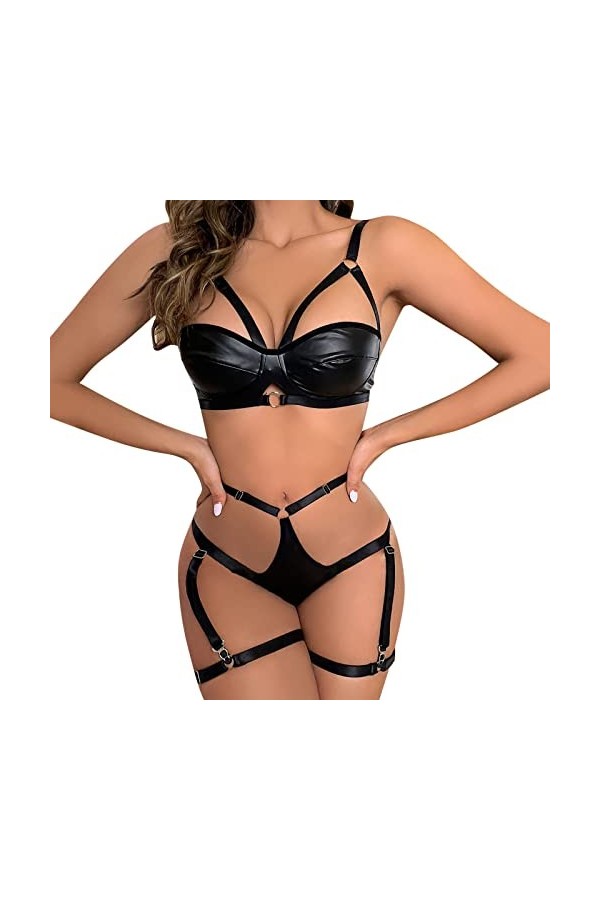 Lingerie Femme Sexy Ensemble Homme Sexy Hot y28.k Mode Femmes Sexy en Cuir Verni vêtements de Nuit Lingerie Tentation sous-vê