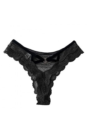 Tanga Femme Coton Basique String Ficelle Chic Femme Tanga Slips Couture sous-vêtements String Femme Sexy Chic Culotte Dentell