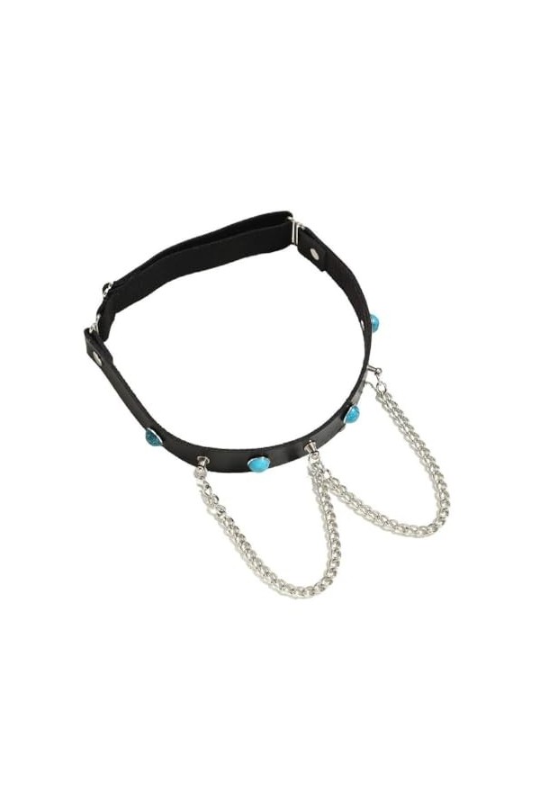 oueyfer Femmes Punk Goth Jambe Chaîne Cuisse Jarretière Chaussette Chaîne Harnais Bijoux Corps Cuisse Corps Chaîne Party Wear