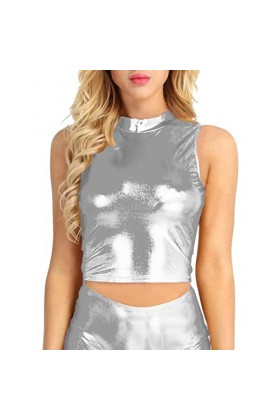 Lingerie Femme Sexy Ensemble Homme Sexy Hot y*2*k Gilet Sexy Sexy pour Femmes avec Un col Rond Court Lingerie Sexy Noire Sil