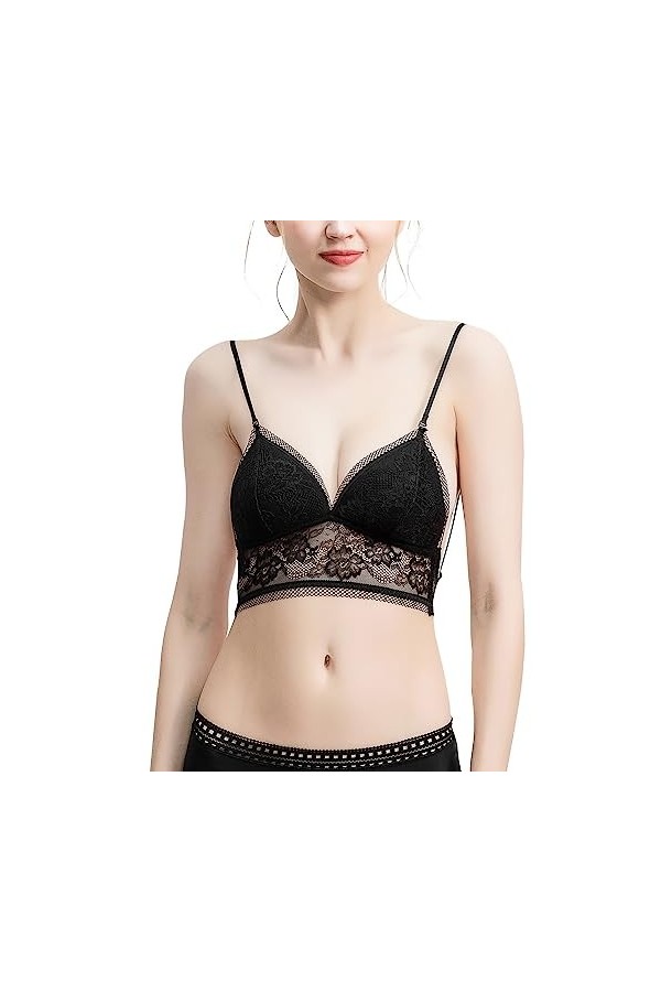 Lingerie Femme Sexy Ensemble Homme Sexy Hot y28.k Soutien-Gorge Dos Femme Dentelle Forme U Soutien-Gorge Dos 38B Noir Sexy po