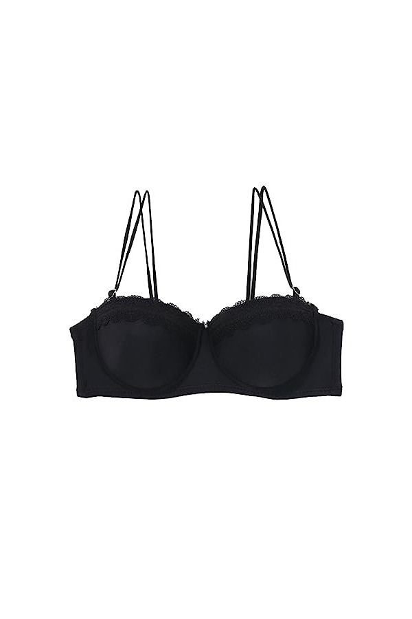 Brassière Femme Sexy Soutien-Gorge Sexy à Bretelles Réglables Effet de Rassemblement et Maintien avec Bordure en Dentelle
