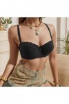 Brassière Femme Sexy Soutien-Gorge Sexy à Bretelles Réglables Effet de Rassemblement et Maintien avec Bordure en Dentelle