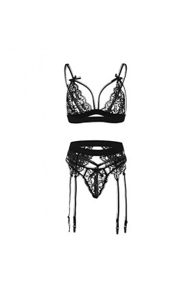 Ensemble Soutien Gorge et String Femme Dentelle Lingerie Sexy Ensemble Erotique sous-Vetements Sexy Vêtements De Nuit 2 Pièce
