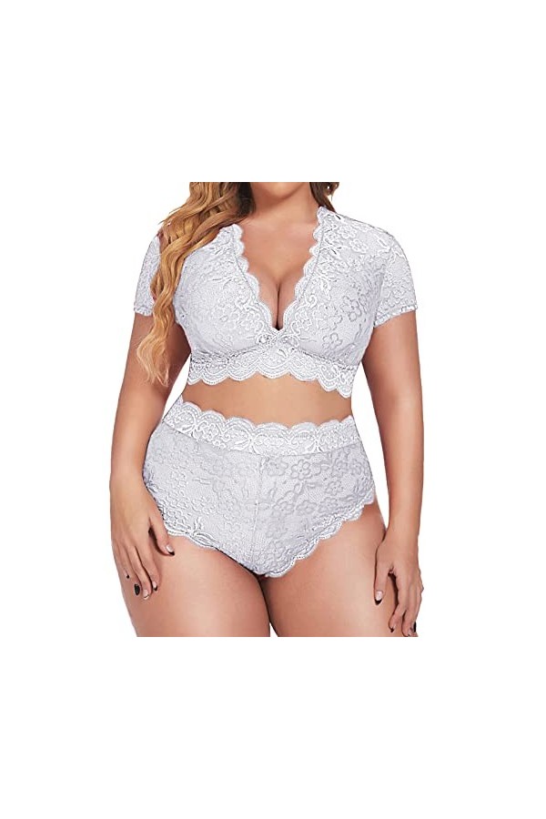 Femme Vêtements De Nuit 2 Pièce Lingerie Sexy Ensemble Dentelle sous-Vetements Erotique Ensemble Soutien Gorge et String Sexy