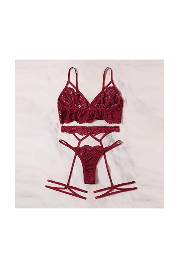 Lingerie Sexy Ensemble Femme Sexy Vêtements De Nuit Dentelle Ensemble Soutien Gorge et String 2 Pièce sous-Vetements Erotique