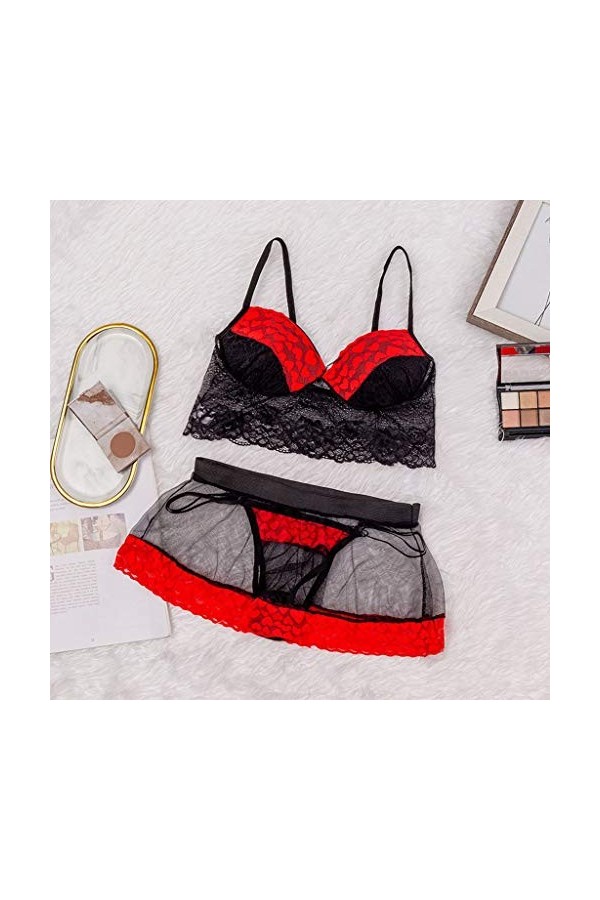 Lingerie Sexy Ensemble Femme Sexy Vêtements De Nuit 2 Pièce Ensemble Soutien Gorge et String Dentelle sous-Vetements Erotique