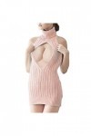 Jupe Ouverte Poitrine Sexy Femmes Pull Dos Robe Passion provocante Robes Ouvertes Pyjamas pour Femmes Pink, One Size 