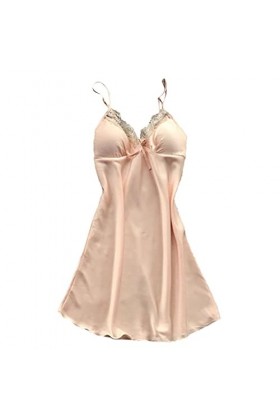 LDadgf Pyjama sexy pour femme - En dentelle - Avec ceinture - Beige - Taille XL