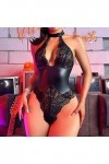 Lingerie Sexy Femme Body et Combinaison en Dentelle Décolleté en V Sexy Teddy Adulte Clubwear érotique Kits de Porte-Jarretel