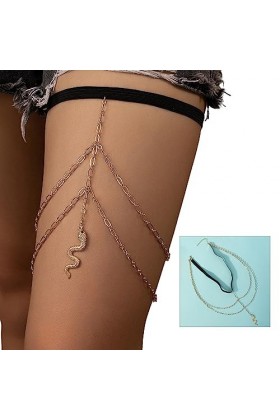 Chaîne de jambe délicate porte-jarretelles multicouche serpent chaîne de cuisse élastique sexy bijoux boîte de nuit fête pour