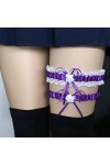 Jeté de jarretière en dentelle pour les jambes - Pour mariage - Pour mariée - Élastique - Bandeau en tissu éponge - Violet - 