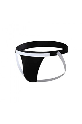 HJTY Sous-vêtements en nylon pour homme, sexy et confortable, mince, couleur unie, sous-vêtement de sport pour homme, Noir , 