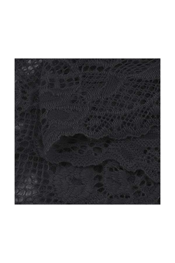 Belle lingerie pour femme en dentelle Teddy sexy Deep V Halter Body Costume Robe de nuit Sexy Combinaison Lingerie, Noir , XX