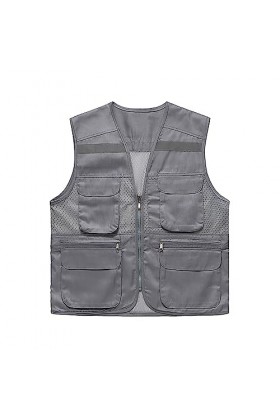 Mymyguoe Gilet de sécurité pour homme et femme - Gilet de travail dextérieur multi-poches - Gilet de pêche multifonction res