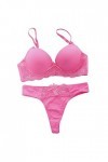 BIISDOST Lingerie dos nu pour femme - Lingerie sexy - Soutien-gorge sexy - Rembourré - Dentelle - Lingerie frivole - Entrejam