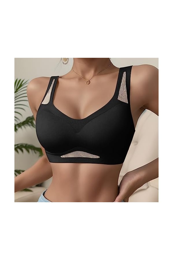 Brassière Femme Sexy Soutien-Gorge en Résille Élégant et Sensuel sans Coutures Effet de Dos Nu Jeu de Couleurs pour Petite Po