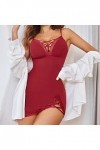 Lingerie Sexy Femme Grande Taille Brassière Femmes Sexy Chemise De Nuit Col en V Chemises Dentelle Vêtements De Nuit Full Sli