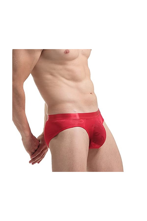 Lot de culottes élastiques pour homme avec taille large, rouge, XXL