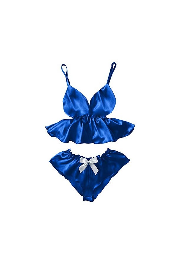 Fulidngzg Vêtements de nuit sexy pour femme - Effet mouillé - Lingerie érotique - Entrejambe ouvert - Nuisette érotique - Pyj