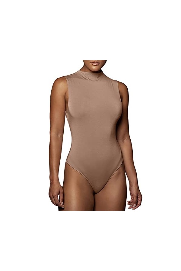 Générique Body Femme Body Gaine sans Manches Top Justaucorps Bodysuit Corset Corps Shaper Spaghetti Strap Lingerie Combinaiso