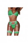 Générique Sexy Femme Ensemble Lingerie avec Porte Jarretelles Dentelle Soutien-Gorge et Culotte Ensemble Nuisette Sexy Clubwe