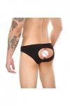 String Homme Sexy Hot Dentelle Slips Boxer Culottes pour hommes Shorts avant et arrière évidés fesse exposant des slips de co